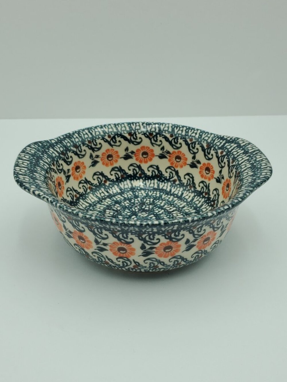 Polish Pottery Meadow Floret Bouillon Cup Floral Unikat Soup Cereal Bowl